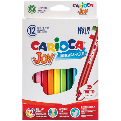 Фломастеры Carioca "Joy", 12цв., смываемые, картон, европодвес