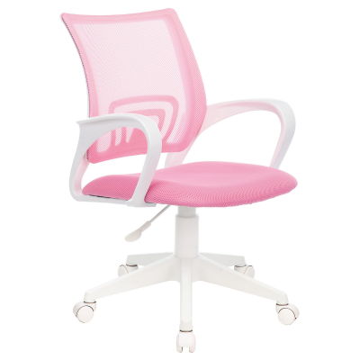 Кресло оператора Helmi HL-M95 R (W695) "Airy", спинка сетка розовая/сиденье ткань TW розовая, пиастра, пластик белый
