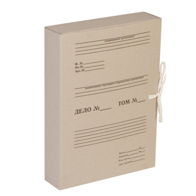 Короб архивный с завязками OfficeSpace, разборный, 50мм, клапан из переплетного картона, до 500л.