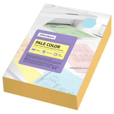 Бумага цветная OfficeSpace "Pale Color", А4, 80г/м2, 500л., (оранжевый)