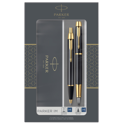 Набор Parker "IM Black GT": ручка шариковая, 1,0мм и ручка перьевая, 1,0мм, подарочная упаковка