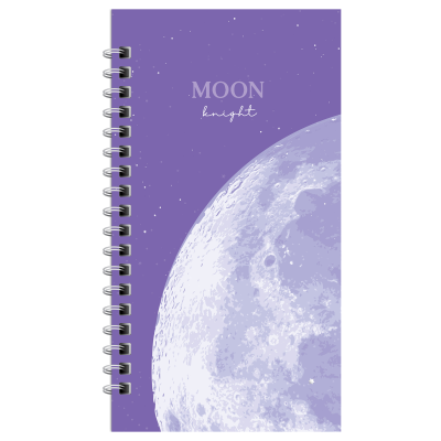 Записная книжка 95*175мм 96л. на гребне MESHU "Moon light", матовая ламинация, твердая обложка, выборочный УФ-лак