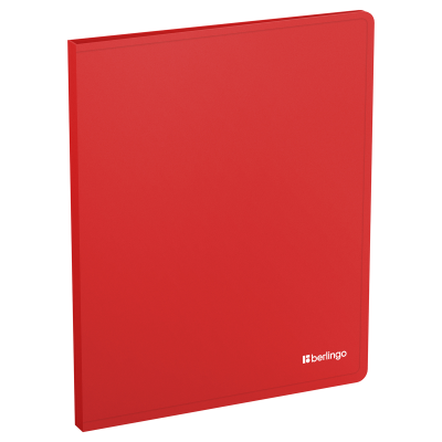 Папка с зажимом Berlingo "Soft Touch", 17мм, 700мкм, красная, с внутр. карманом