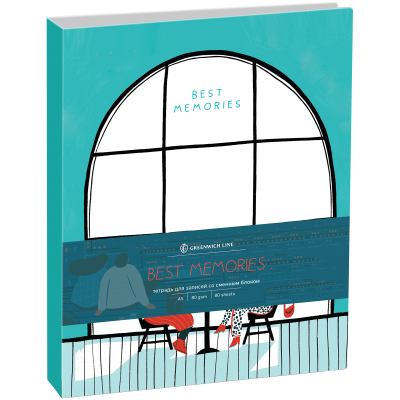 Тетрадь на кольцах 80л., А5, клетка Greenwich Line "Best memories", с пластиковой обложкой