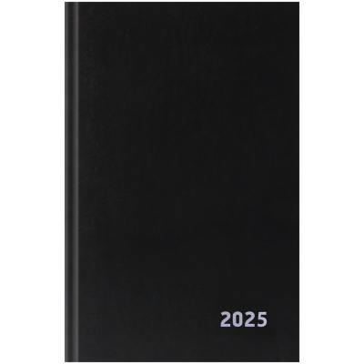 Ежедневник датированный 2025г., А5, 168л., бумвинил, BG, черный