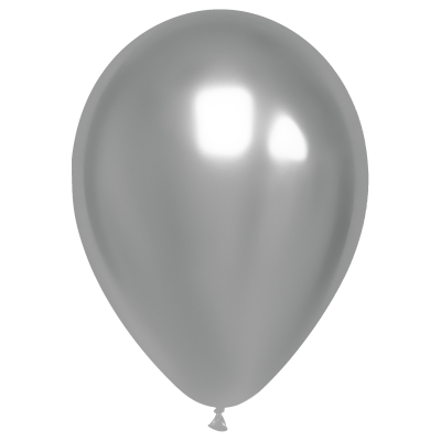 Воздушные шары,  50шт., М12/30см, MESHU, хром, серебро