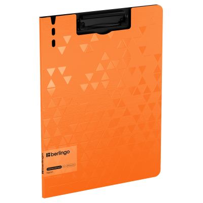 Папка-планшет с зажимом Berlingo "Neon" А4, пластик (полифом), 1800мкм, оранжевый неон