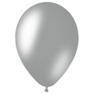 Воздушные шары,  50шт., М12/30см, MESHU, металлик, серебро