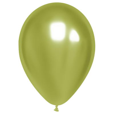 Воздушные шары,  50шт., М12/30см, MESHU, хром, светло-зеленый