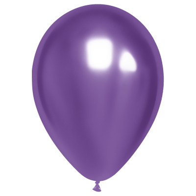 Воздушные шары,  50шт., М12/30см, MESHU, хром, фиолетовый