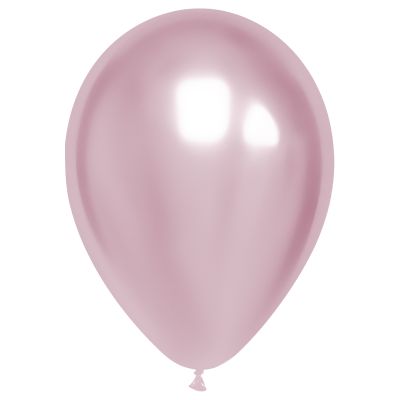 Воздушные шары,  50шт., М12/30см, MESHU, хром, розовый