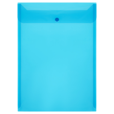 Папка-конверт на кнопке OfficeSpace А4, 180мкм, вертикальная, синяя