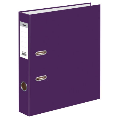 Папка-регистратор СТАММ, 50мм, бумвинил, с карманом на корешке, фиолетовая