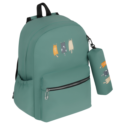 Рюкзак MESHU "Сats", 43*30*13см, 1 отделение, 3 кармана, уплотненная спинка,  в комплекте пенал 19,5*4,5см