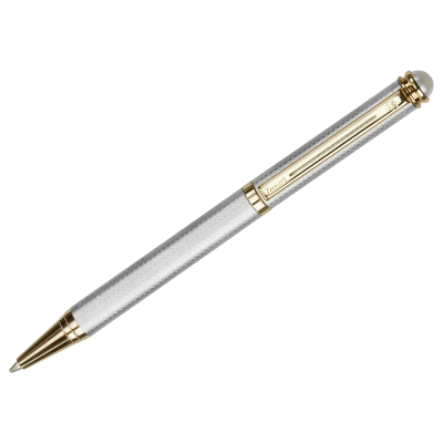 Ручка шариковая Luxor "Ellan" синяя, 1,0мм, корпус серебро/золото, поворотный механизм, футляр