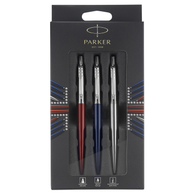 УЦЕНКА - Набор Parker "Jotter London Trio": шариковая ручка + гелевая ручка + механический карандаш, подарочная упаковка, европодвес