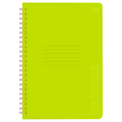 Тетрадь 48л., А5, клетка на силиконовом гребне, BG "Neon. Yellow", пластиковая обложка