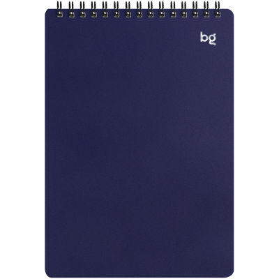 Блокнот А5 60л. на гребне BG "Base", синяя пластиковая обложка, тиснение фольгой
