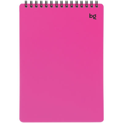 Блокнот А5 60л. на гребне BG "Neon", розовая пластиковая обложка, тиснение фольгой