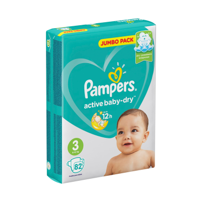 Подгузники Pampers "Active Baby", миди (6-10 кг), 82шт+ Premium миди(6-11кг)(ПОД ЗАКАЗ)