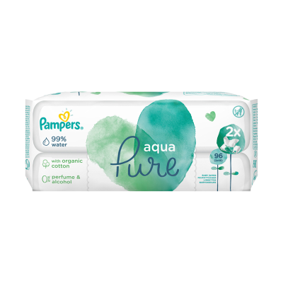 Салфетки влажные Pampers "Aqua Pure ", 2*48шт., детские, препак (ПОД ЗАКАЗ)
