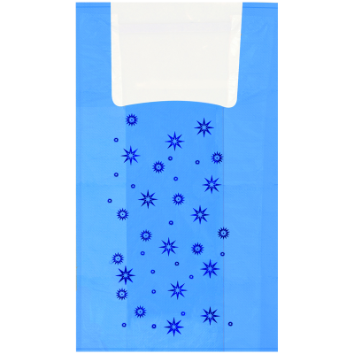 Пакет-майка OfficeClean "Звезды ", ПНД, 30+16*60см, 15мкм, голубой
