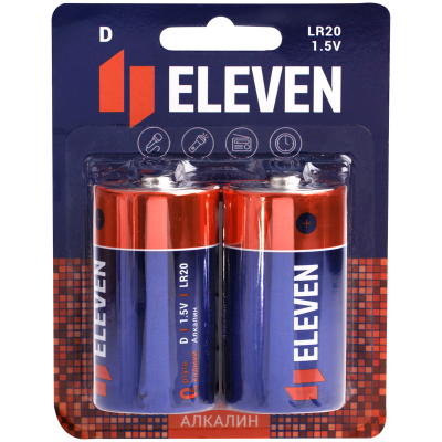 Батарейка Eleven D (LR20) алкалиновая, BC2