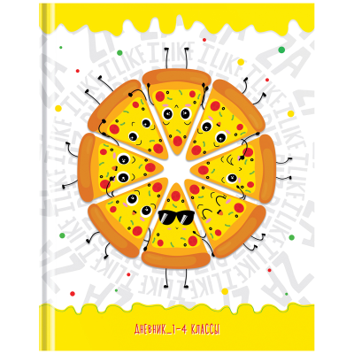 Дневник 1-4 кл. 48л. (твердый) ArtSpace "Pizza time", матовая ламинация, выб. лак