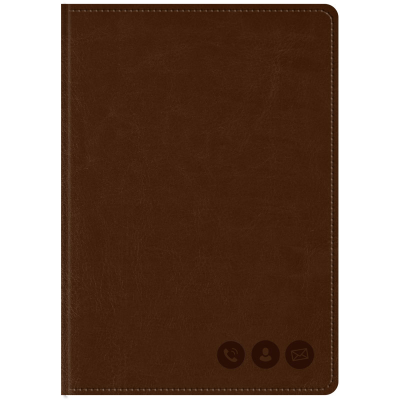 УЦЕНКА - Телефонная книга А5, 80л., кожзам, OfficeSpace "Nebraska" коричневый с вырубкой