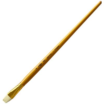 Кисть художественная щетина Гамма "Студия", плоская №8, длинная ручка