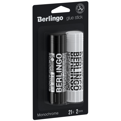 Клей-карандаш Berlingo "Monochrome", 21г, 2шт., блистер