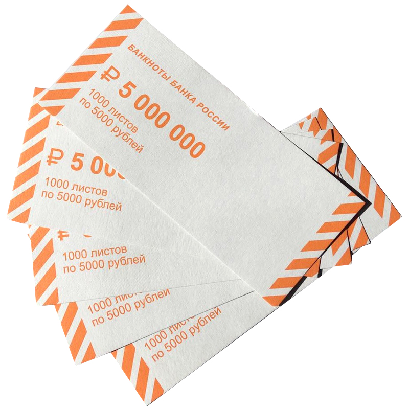 Накладка для банкнот номиналом  5000руб., картон, 1000шт.