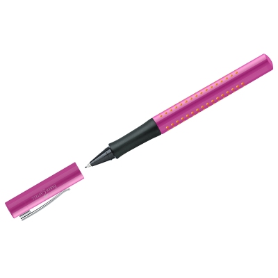 Ручка капиллярная Faber-Castell "Grip 2010" синяя, розово-оранжевый корпус