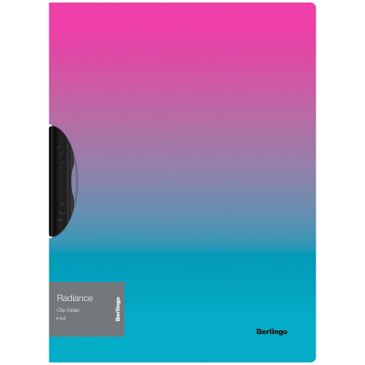 Папка с пластиковым клипом Berlingo "Radiance" А4, 450мкм, розовый/голубой градиент
