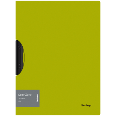 Папка с пластиковым клипом Berlingo "Color Zone" А4, 450мкм, салатовая