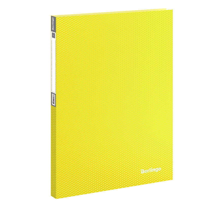 Папка с 40 вкладышами Berlingo "Neon" А4, 21мм, 700мкм, неоновая желтая