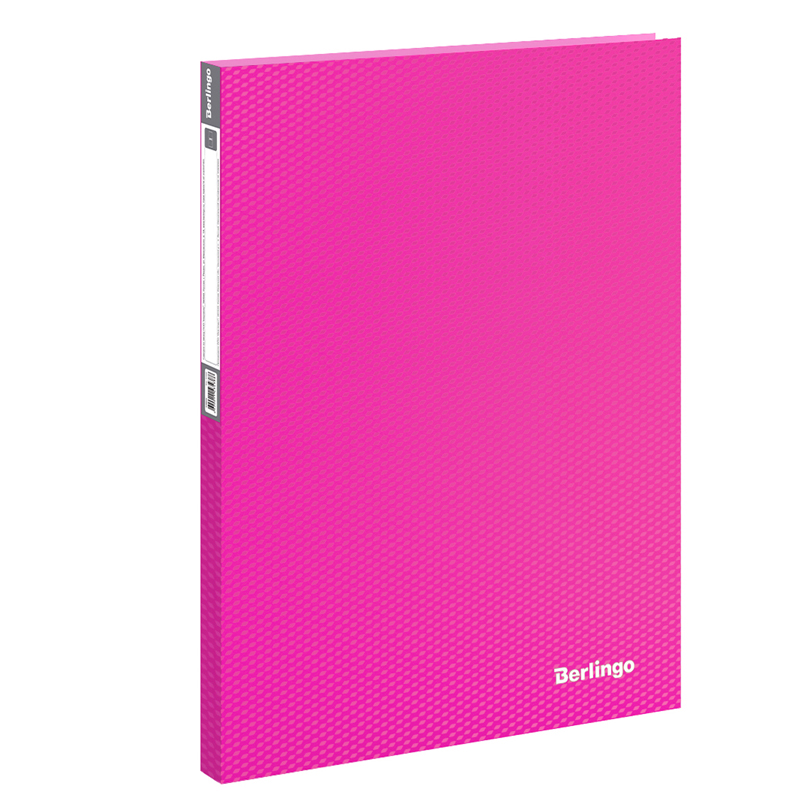 Папка с 40 вкладышами Berlingo "Neon", 21мм, 700мкм, неоновая розовая