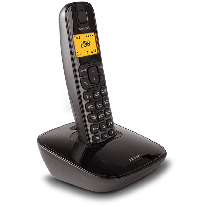 Телефон беспроводной Texet TX-D6705A, АОН, 20 номеров, черный