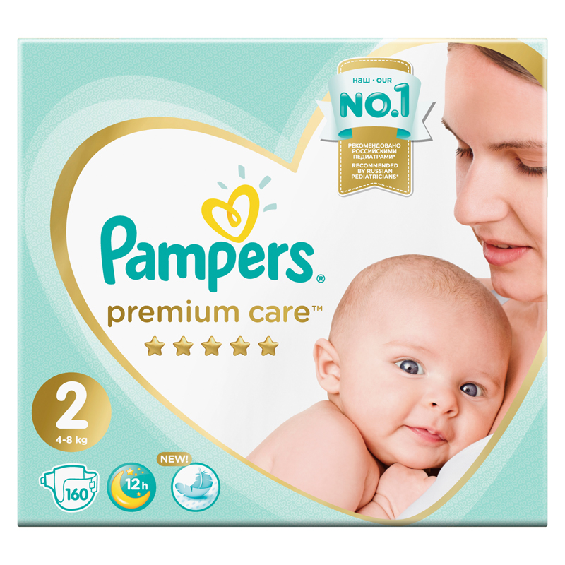 Подгузники Pampers "Premium New Baby", (4-8 кг), 160шт. (ПОД ЗАКАЗ)