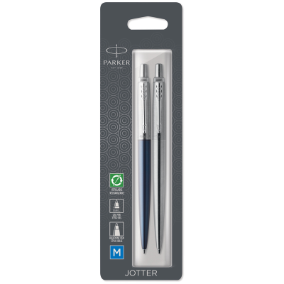 Набор Parker "Jotter London": шар. ручка Blue + гел. ручка Stainless Steel, 1,0мм, кнопочн., блистер