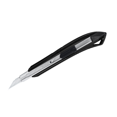 Нож канцелярский 9мм Berlingo "Razzor 200", auto-lock, металл. направл., черный, европодвес