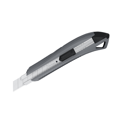 Нож канцелярский 18мм Berlingo "Razzor 200", auto-lock, металл. направл., серый, европодвес