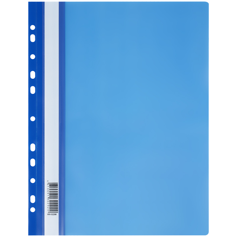 Папка-скоросшиватель пластик. перф. СТАММ А4, 160мкм, синяя с прозр. верхом