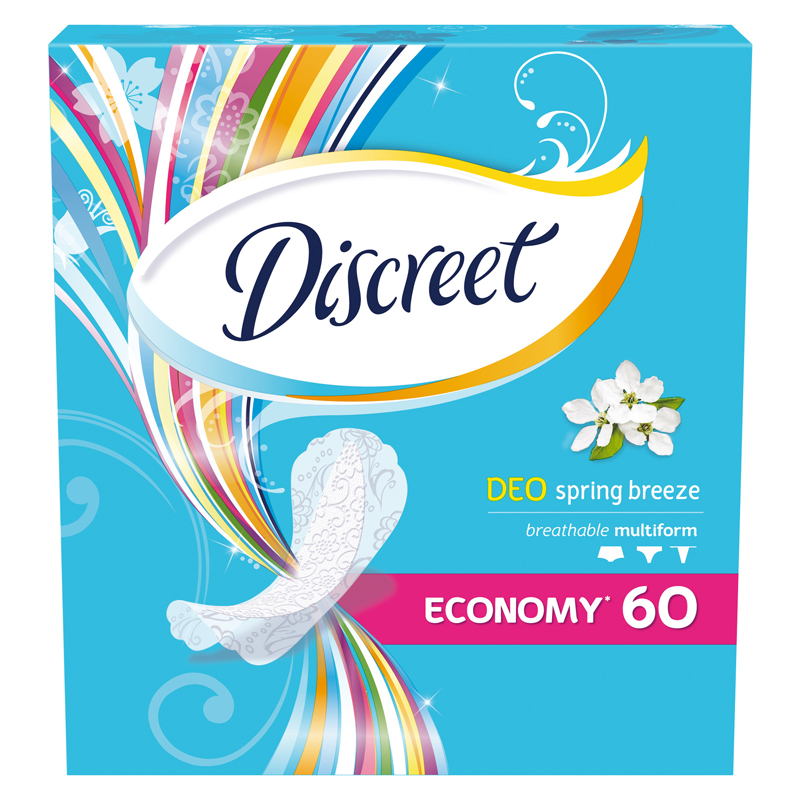 Прокладки женские ежедневные Discreet "Deo Весенний бриз Multiform", трио, 60шт. (ПОД ЗАКАЗ)