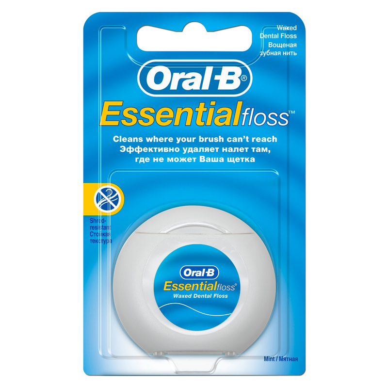 Зубная нить Oral-B "Essential", вощеная, мятная, 50м (ПОД ЗАКАЗ)