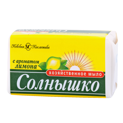 Мыло хозяйственное Солнышко, с ароматом лимона, 72%, 140г