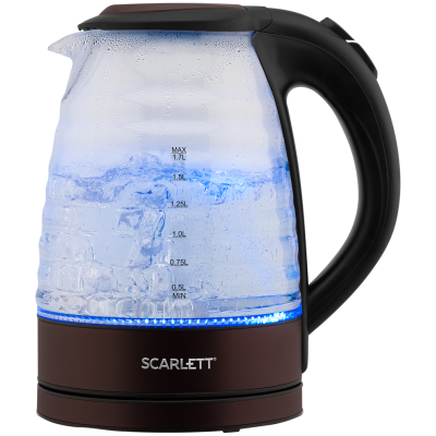 Чайник электрический Scarlett SC-EK27G97, 1,7л, 2200Вт, с подсветкой, стекло/пластик