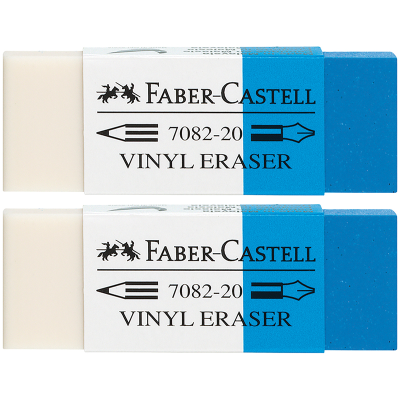 Набор ластиков Faber-Castell "PVC-Free" 2шт., прямоугольный, в пленке, комбинированный чернила/карандаш, 62*21,5*11,5мм, блистер