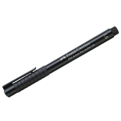 Ручка капиллярная Faber-Castell "Pitt Artist Pen" цвет 199 черный, 1,5мм, пишущий узел "пуля"