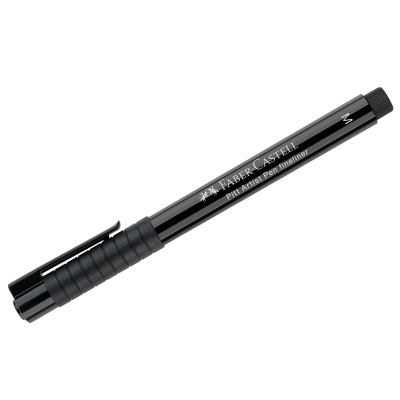 Ручка капиллярная Faber-Castell "Pitt Artist Pen Fineliner M" цвет 199 черный, М=0,7мм, игольчатый пишущий узел
